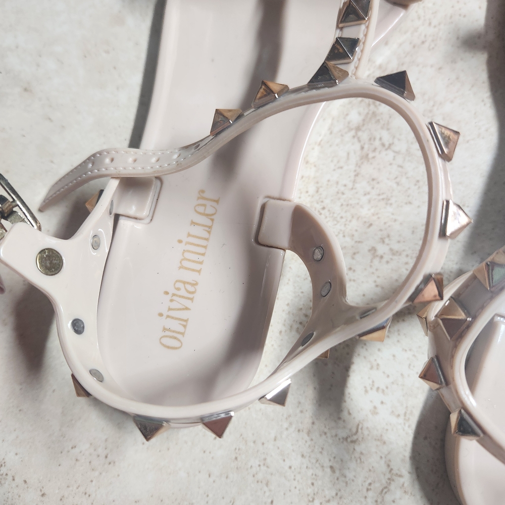 Cream Studded Sandals - Picture 2 of 3